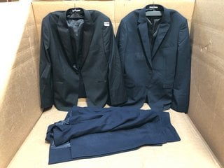 3 X ASSORTED MENS CLOTHING ITEMS TO INCLUDE JOHN LEWIS & PARTNERS SLIM SUIT JACKET IN BLACK UK SIZE 44 S: LOCATION - AR3