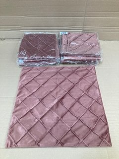 10 X DIAMOND DESIGN CUSHION COVERS IN PLUSH ROSE PINK FABRIC: LOCATION - BR6