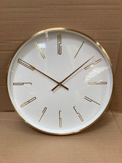 METAL WALL CLOCK IN GOLD AND WHITE FINISH - RRP £70: LOCATION - BR5