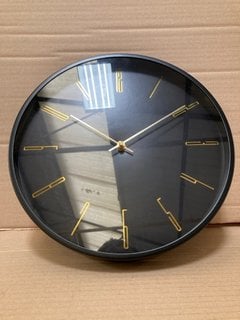 METAL WALL CLOCK IN BLACK AND GOLD FINISH - RRP £60: LOCATION - BR5