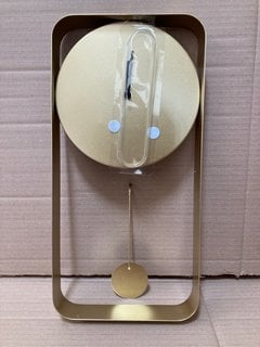 METAL PENDULUM STYLE WALL CLOCK IN GOLD FINISH - RRP £60: LOCATION - BR5