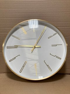 METAL WALL CLOCK IN GOLD AND WHITE FINISH - RRP £70: LOCATION - BR4