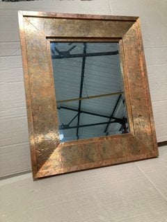 LARGE SQUARE WALL MIRROR IN COPPER FRAME: LOCATION - BR3