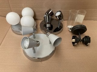 QTY OF ASSORTED JOHN LEWIS & PARTNERS LIGHTING TO INCLUDE LOGAN LED 3 LIGHT CEILING SPOTLIGHT PLATE: LOCATION - BR2