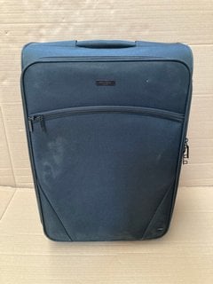 JOHN LEWIS & PARTNERS LARGE SOFT SHELL FABRIC STYLE SUITCASE IN BLACK: LOCATION - BR2