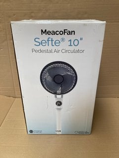 MEACO FAN SEFTE 10" PEDESTAL AIR CIRCULATOR FAN IN WHITE - RRP £179: LOCATION - BR2