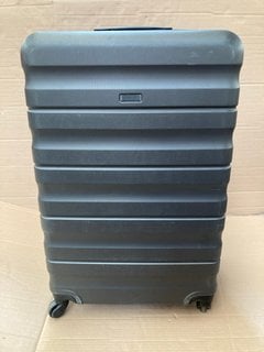 JOHN LEWIS & PARTNERS LARGE HARD SHELL STYLE WHEELED SUITCASE IN DARK GREY FINISH: LOCATION - BR1