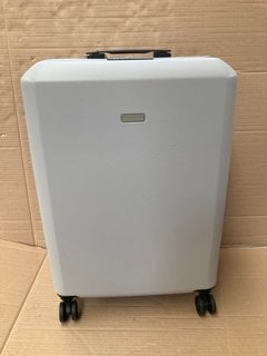 JOHN LEWIS & PARTNERS LARGE HARD SHELL STYLE WHEELED SUITCASE IN LIGHT GREY FINISH: LOCATION - BR1