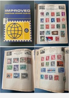 A VINTAGE STAMP ALBUM AND CONTENTS: LOCATION - CR