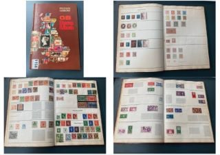 A VINTAGE STAMP ALBUM AND CONTENTS: LOCATION - CR