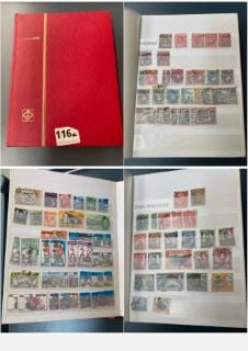 A STOCK BOOK OF ANTIQUE COLONIAL STAMPS: LOCATION - CR