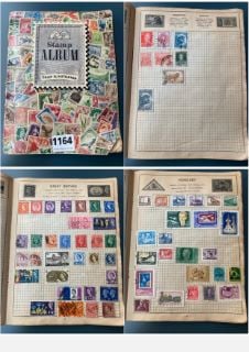 A VINTAGE STAMP ALBUM AND CONTENTS: LOCATION - CR