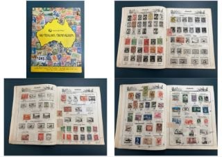 A VINTAGE STAMP ALBUM AND CONTENTS: LOCATION - CR