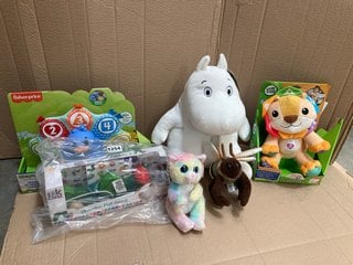 QTY OF ASSORTED CHILDRENS TOYS TO INCLUDE LEAPFROG LULLABY LIGHTS LION TODDLER TOY: LOCATION - BR10