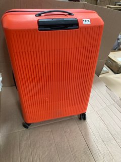 AMERICAN TOURISTER LARGE HARD SHELL WHEELED COMBINATION LOCK SUITCASE IN ORANGE: LOCATION - BR11