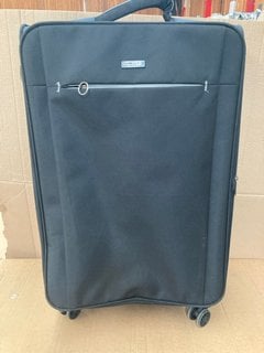 JOHN LEWIS & PARTNERS LARGE FABRIC WHEELED COMBINATION LOCK SUITCASE IN BLACK: LOCATION - BR12