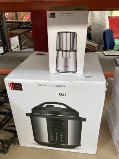 JOHN LEWIS & PARTNERS PRESSURE COOKER TO INCLUDE COFFEE GRINDER IN STAINLESS STEEL: LOCATION - BR14