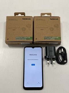 NOKIA C32 128 GB SMARTPHONE IN CHARCOAL: MODEL NO TA-1534 (WITH CHARGER TO INCLUDE 2X NOKIA CLARITY EARBUDS 2, SOME SLIGHT COSMETIC WEAR MARKS ON CASING) NETWORK UNLOCKED [JPTM124633] THIS PRODUCT IS