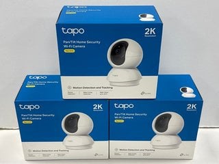 3 X TAPO PAN/TILT HOME SECURITY WI-FI 2K CAMERAS IN WHITE: MODEL NO C210 (WITH BOXES AND ALL ACCESSORIES) [JPTM124339] THIS PRODUCT IS FULLY FUNCTIONAL AND IS PART OF OUR PREMIUM TECH AND ELECTRONICS