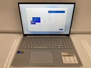 ASUS VIVOBOOK 16X 512GB LAPTOP (ORIGINAL RRP - £1299) IN COOL SILVER: MODEL NO K3605ZU-N1058W (BOXED WITH CHARGING CABLE & MANUAL) INTEL 17, 16GB DDR4 RAM, 16.0" SCREEN, NVDIA GEFORCE RTX 4050 6GB [J