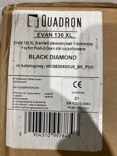 QUADRON EVAN 136XL BLACK DIAMOND SINK BASIN RRP £220