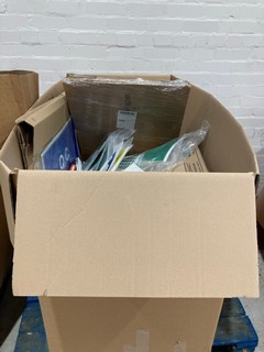 PALLET OF ITEMS TO INCLUDE COLLINS MID YEAR PLANNERS, SIGNS & FACE MASKS