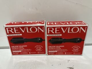 2 X REVLON NEW SMALLER BRUSH ONE-STEP VOLUMISER BLACK/PINK TOTAL RRP £112