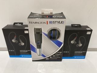 3 X REMINGTON B5 STYLE SERIES SPECIAL EDITION BEARD AND STUBBLE AND SENNHEISER IE 80 S IN-EAR HEADPHONES TOTAL RRP £190