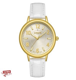 GAMAGES OF LONDON LADIES MANTUA DIAMOND WATCH IN GOLD WHITE RRP £600