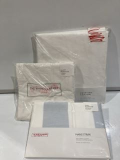 BOX OF ASSORTED ITEMS TO INCLUDE THE WHITE COMPANY EGYPTIAN COTTON 300TC FIT SHEET WHITE 140X193X46CM TOTAL RRP £129