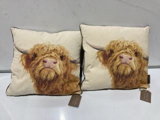 QTY OF FIELD & FUR HIGHLAND COW CUSHIONS