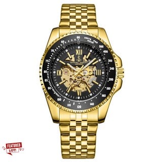 SAMUEL JOSEPH LIMITED EDITION SKELETON MECHANISM GOLD DESIGNER MENS WATCH  RRP £220