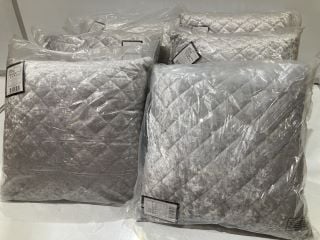 QTY OF SLEEPDOWN LUXURIOUS VELVET SEQUIN CUSHIONS GREY