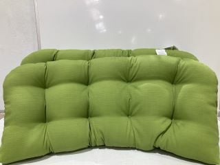 2 X PILLOW PERFECT OUTDOOR FORSYTH WHICKER LOVERS CUSHIONS GREEN