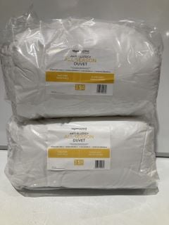 2 X NIGHT COMFORT ANTI ALLERGY ALL SEASON DUVET 7.5 TOG SINGLE