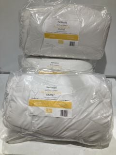 3 X NIGHT COMFORT ANTI ALLERGY ALL SEASON DUVET 7.5 TOG SINGLE