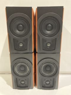 2 X BOOKSHELF SPEAKERS BLACK/WOOD