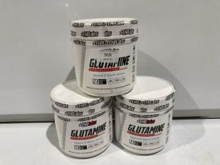 3 X EHP LABS GLUTAMINE PHARMACEUTICAL GRADE POWDER WORKOUT RECOVERY, IMMUNE HEALTH & GUT HEALTH SUPPORT 500G