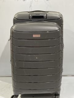 2 X ROCK LUGGAGE PRIME 8 WHEEL HARD SHELL MEDIUM AND LARGE SUITCASES CHARCOAL TOTAL RRP £281