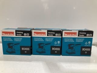 3 X MAKITA FINISHING SANDER BLUE/BLACK RRP £231