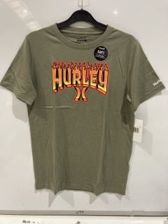 3 X HURLEY 12-13 YEARS BOYS LONG SLEEVE TEE T-SHIRT CLEMENTINE HEATHER AND HURLEY ARMY HEATHER TEE T-SHIRT 12-13 YEARS AND HURLEY HRLB ONE AND ONLY BOYS TEE BLACK 12-13 YEARS TOTAL RRP £54