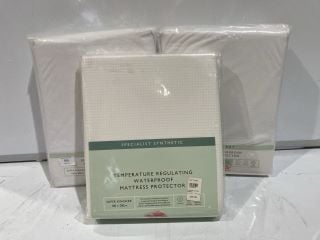 2 X JOHN LEWIS ANTI-ALLERGY ENCLOSED WATERPROOF MATTRESS PROTECTOR TO INCLUDE JOHN LEWIS TEMPERATURE REGULATING WATERPROOF MATTRESS PROTECTOR SUPER KING SIZE