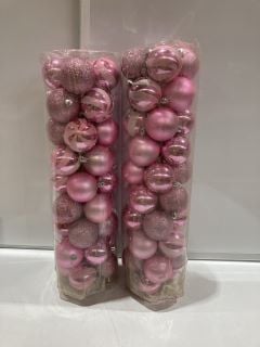 QTY OF MIXED ITEMS TO INCLUDE PINK BAUBLES TOTAL RRP £ 90