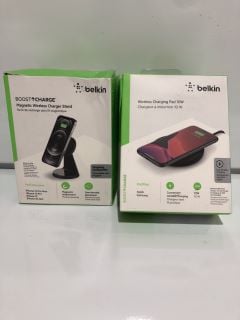 BELKIN BOOST CHARGE MAGNETIC WIRELESS CHARGER STAND AND X2 BELKIN WIRELESS CHARGING PAD 10W TOTAL RRP £110