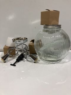 QTY OF MIXED ITEMS TO INCLUDE CURICO 3 LIGHT OPEL GLASS CEILING FITTING TOTAL RRP £95