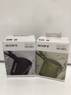 2 X SONY WIRELESS SPEAKER SRS-XB13 TOTAL RRP £100