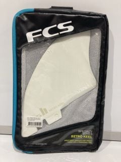 2 X FCS II CARVER NEO GLASS SMALL QUAD REAR SIDE BYTE FIN & RETRO KEEL PG WHITE TWIN RETAIL FIN TOTAL RRP £130