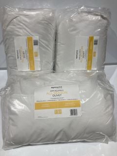 3 X ANTI ALLERGY ALL SEASON DUVET SINGLE