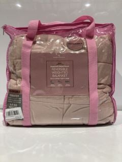 QTY OF ITEMS TO INCLUDE PINK VELVET REVERSIBLE WEIGHTED BLANKET