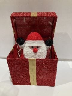 2X 30CM CHRISTMAS LED GIFT BOX POP UP SANTA WINDOW DECOR